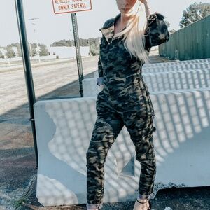 Storia Green Camouflage Jumpsuit